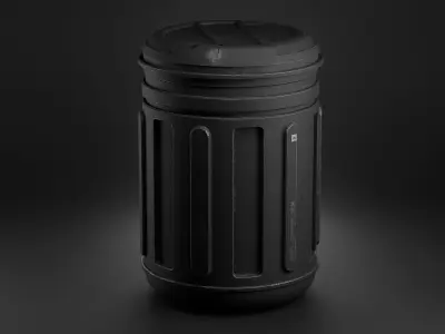 Sci Fi Containers Minimalistic Damaged Low-poly 3D model
