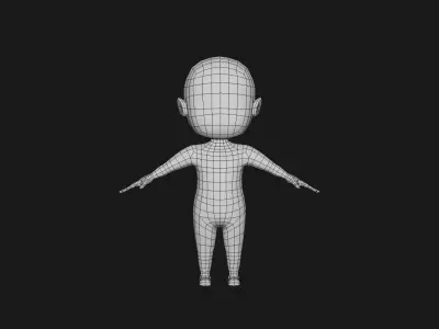 CHARACTER BOY BASE MESH RIGGED Low-poly 3D model
