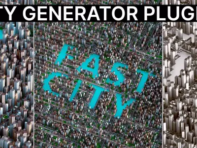 FastCity Generator for Cinema 4D Low-poly 3D model