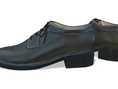 Men Classic Lace Up Shoes Low-poly 3D model