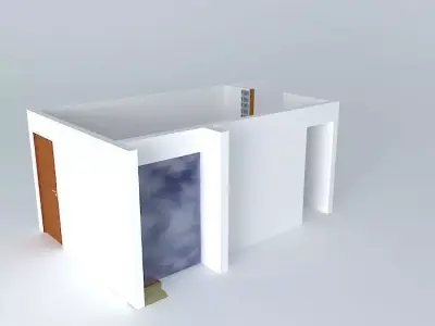 paulaorkut empty room with door Free 3D model