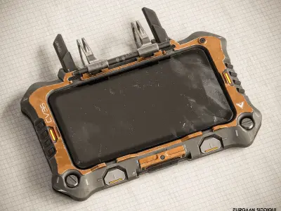 Sci-fi Controller V36 Data Pad PBR Low-poly 3D model