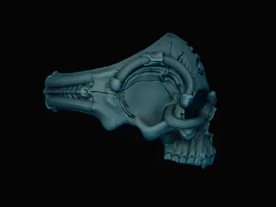 Leviathan Biomechanical Skull Ring 3D print model