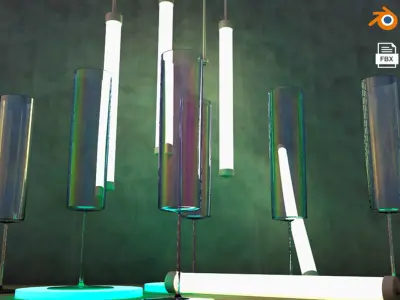 Champagne flute Glass 3D Realistic glassware 3D model