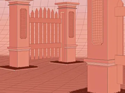 Modern Gate For Villa 3D model