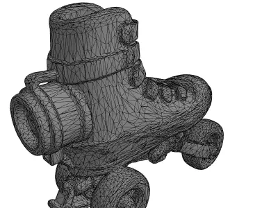 Steampunk Jet Powered Roller Skate Low-poly 3D model