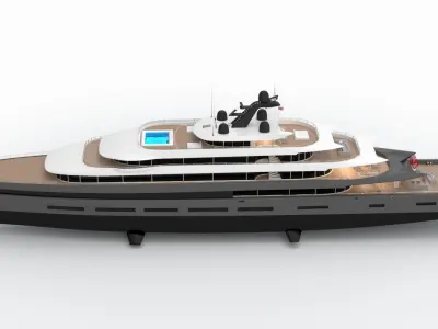 July Morning Luxury Yacht 3D model