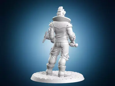 Cyberpunk Street Punk Miniature With Bat 3D print model