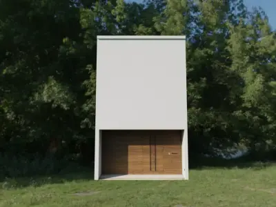 3D Facade house Free low-poly 3D model get
