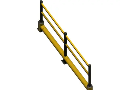 Flex impact traffic safety barrier Low-poly 3D model