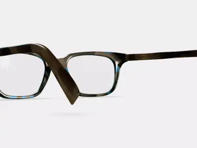 Clark Eyeglasses in Blue Marblewood 3D model