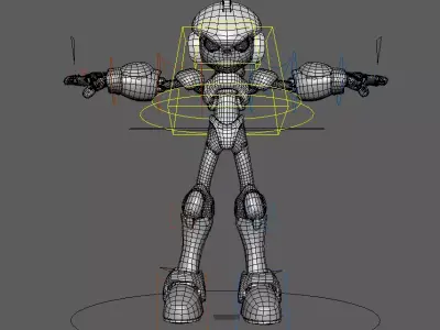 CHARACTER RIGG concept game  Low-poly 3D model