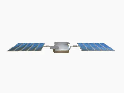 Satellite I08 Aluminum - SciFi Space Design Low-poly 3D model