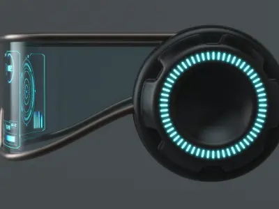 Military sci-fi headset glasses 3D model