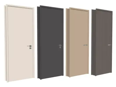 door Modern Wooden Interior Door with Furniture architectural 3D model purchase