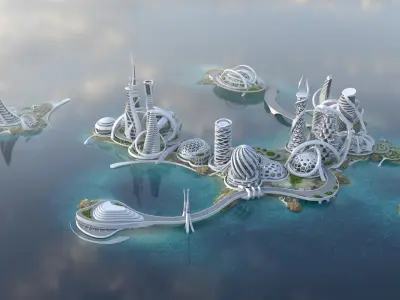 Sci-Fi Futuristic Cites 3D model
