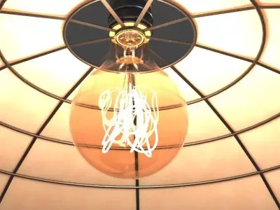 Paper lamp with frame inside High Quality 3D model