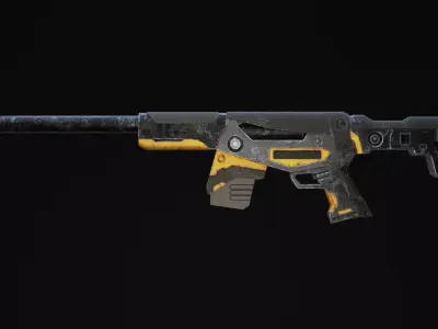 Mirazaer Rifle Scifi Game Ready Low-poly 3D model