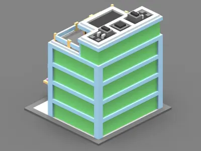 House Voxel - 17 Low-poly 3D model