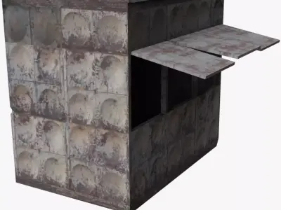 Old kiosk Low-poly 3D model