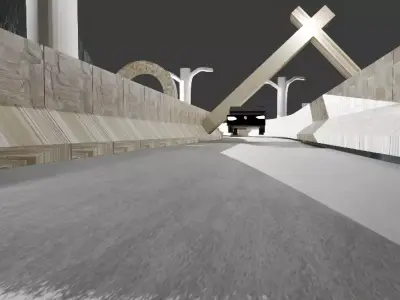 Speed Road Low-poly 3D model