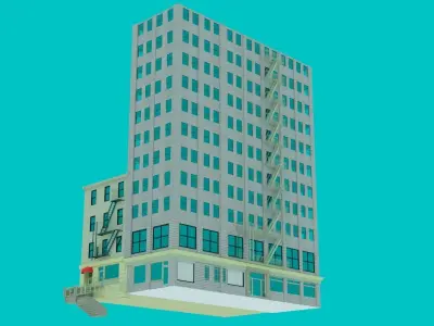 Apartament Exterior Low-poly 3D model