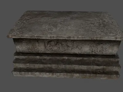 tomb 4 stone coffin Low-poly 3D model