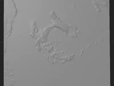 3D Terrain - Calsk Island Low-poly 3D model