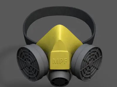 Gas mask isolated protection scifi futuristic  Low-poly 3D model