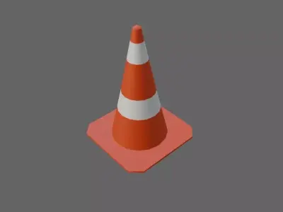 Street Cone Low-poly 3D model