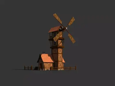 Grain House  Low-poly 3D model