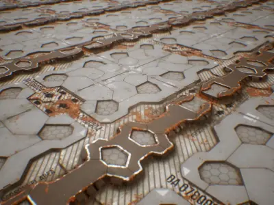 PBR Sci-Fi Industrial Texture 61 Low-poly 3D model