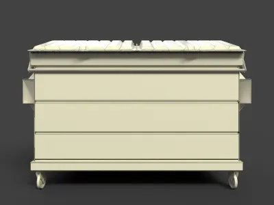 Dumpster 3D Model medical cart Low-poly 3D model