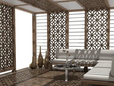Gazebo outdoor furniture set  3D model