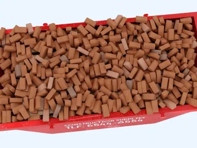 Industrial Container with bricks 3 3D model