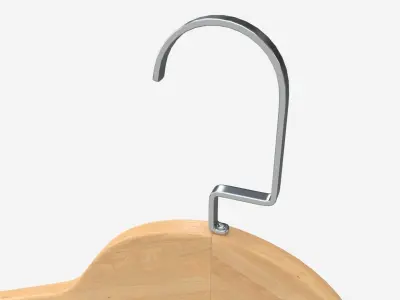 Hanger For Clothes Wooden 01 Light 3D model