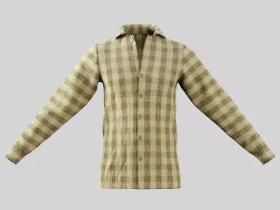 Light Yellow Fannel Checkered Low-poly 3D model