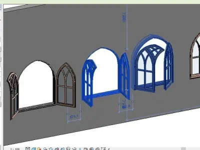 3d GOTHIC CASEMENT ROTATED 3D model