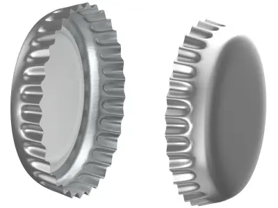 Silver bottle cap 3D model