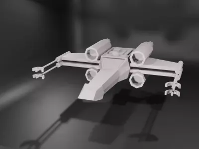 Low-Poly X-Wing  Low-poly 3D model