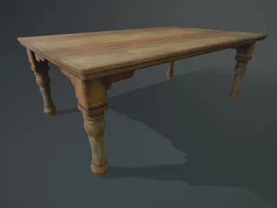 Wooden Table Low-poly 3D model