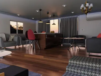 House interior scene 3D model