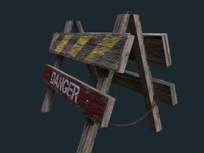 DangerRoadSign danger sign Low-poly 3D model