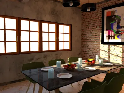 Retro dining room  3D model