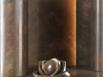 Porcelain tile Laminam Ossido Verderame Bruno Nero Texture