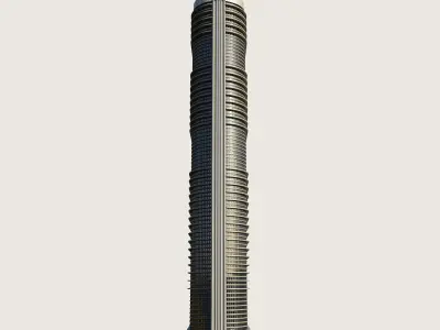 Building Skyscraper City Town Downtown Street Futuristic Utopia Low-poly 3D model 14