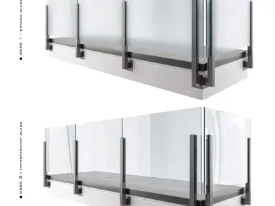 Glass railing-03 3D model