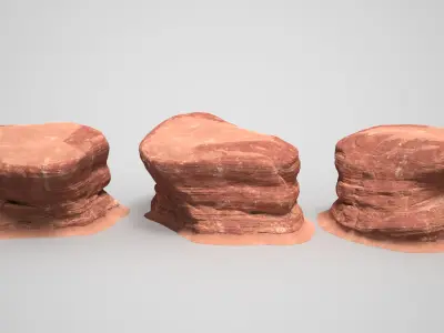 16 Sandstone Columns Desert - 241011 Low-poly 3D model