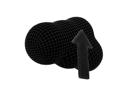 Cloud Upload Icon v1 004 Low-poly 3D model