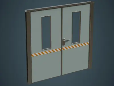 Industrial Door 1A Low-poly 3D model